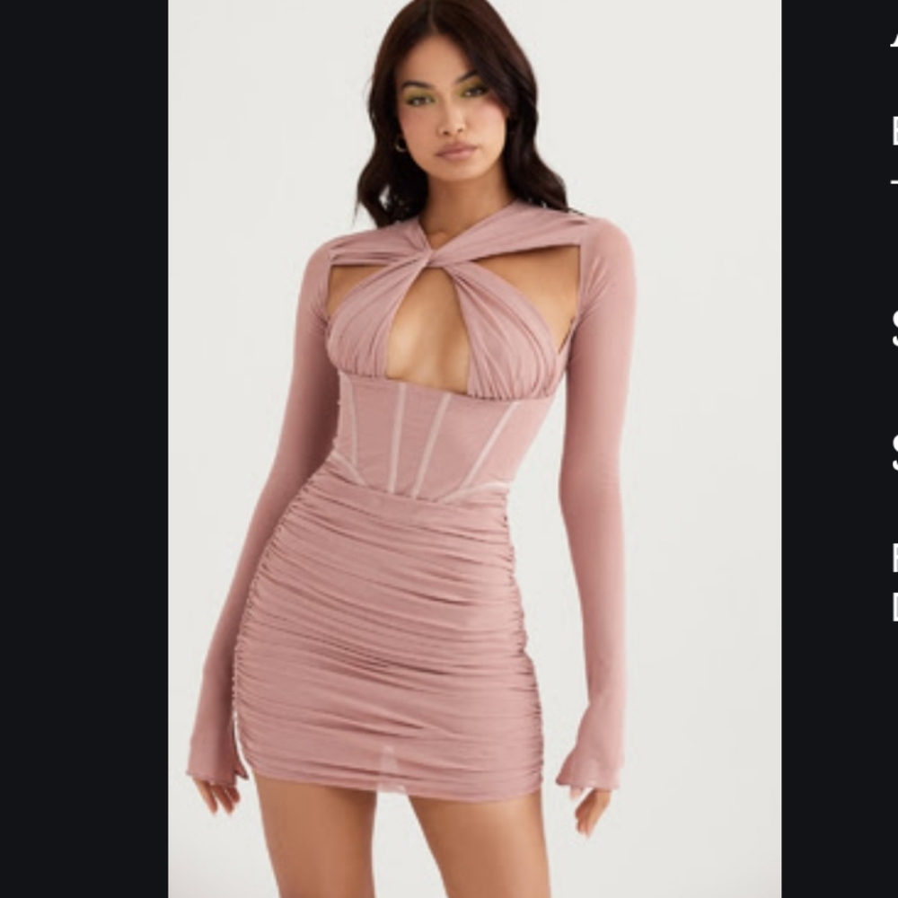 ADANNA - Blush Corset Mini Dress